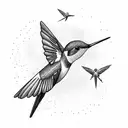 hummingbird with a lightning bolt tattoo design idea