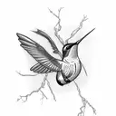 hummingbird with a lightning bolt tattoo design idea