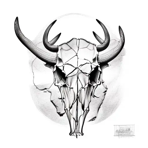 Texas Buffalo Skull tattoo design idea