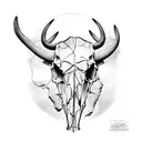Texas Buffalo Skull tattoo design idea