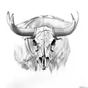 Texas Buffalo Skull tattoo design idea