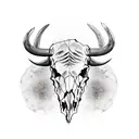 Texas Buffalo Skull tattoo design idea