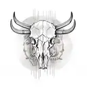 Texas Buffalo Skull tattoo design idea