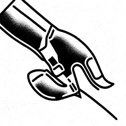 minimalist miner tools tattoo design idea