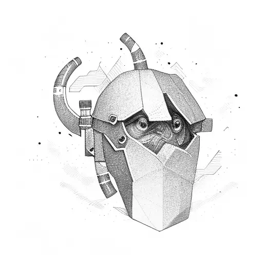 minimalist miner  tattoo design idea