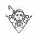 minimalist miner  tattoo design idea