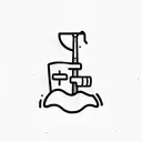 minimalist miner tools tattoo design idea