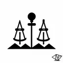 minimalist miner tools tattoo design idea