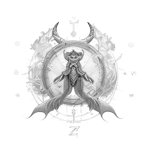 cancer zodiac in a personal zeu tattoo design idea