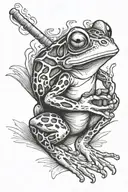 Frog smoking tattoo design idea