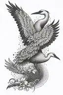 Japanese crane tattoo design idea