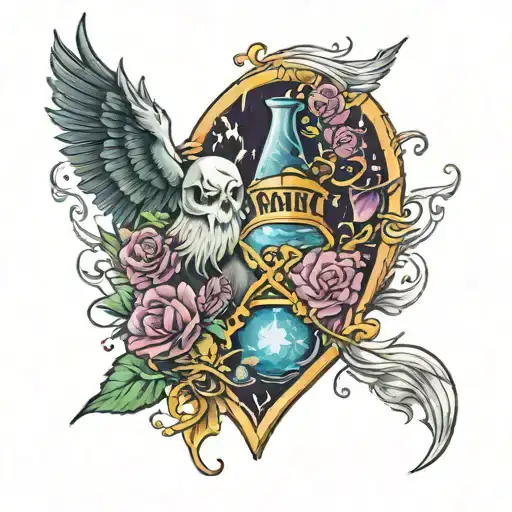 Disney and Harry Potter inspired tattoo tattoo design idea