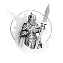 crusader knight kneeling  tattoo design idea