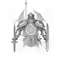 crusader knight kneeling  tattoo design idea