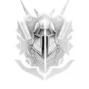 crusader knight kneeling  tattoo design idea