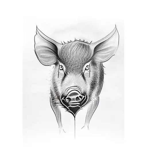 A sketch-style tattoo of a javali (wild boar) wearing a soccer jersey tattoo design idea