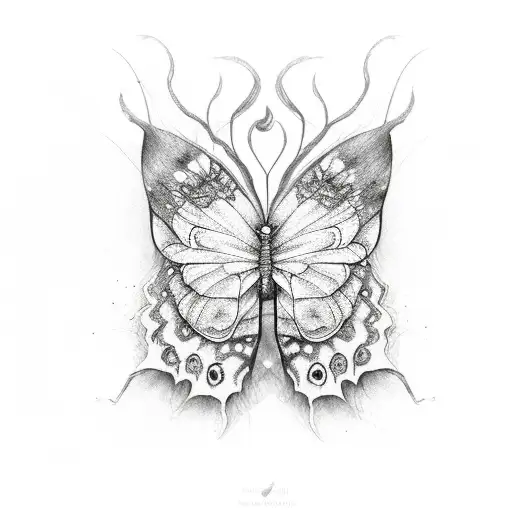 toxic butterfly tattoo design idea