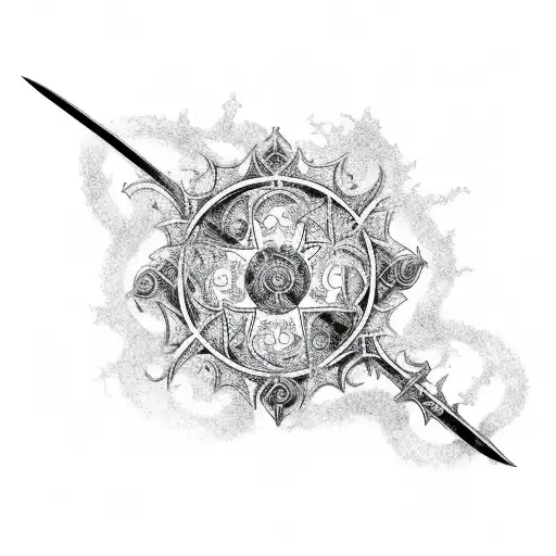 Sketch Sword Tattoo Idea - BlackInk AI