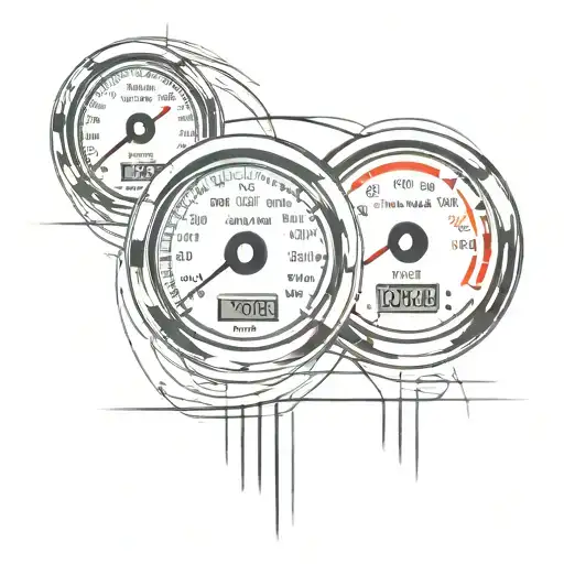 speedometer car background tattoo design idea