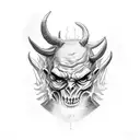 devil chocking priest  tattoo design idea