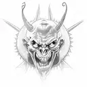 devil chocking priest  tattoo design idea