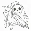Ghost under sheet holding coton candy tattoo design idea