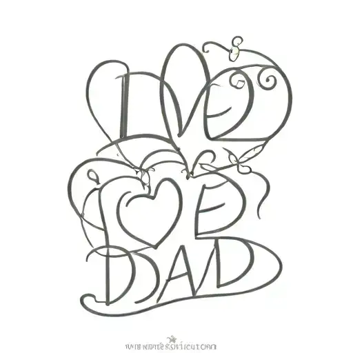 love dad memorial tattoo design idea