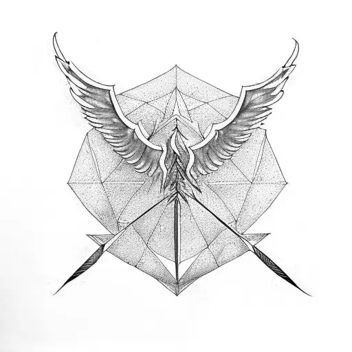 phoenix and sword of Damocles tattoo design idea