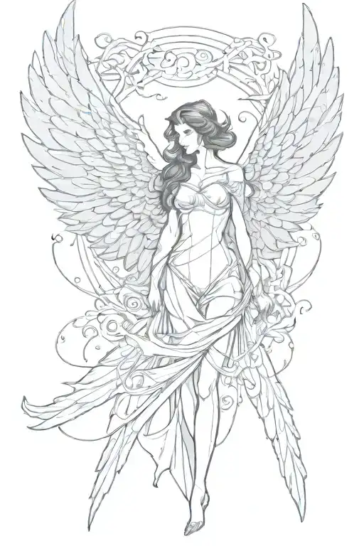 perfect under angel wings tattoo design idea