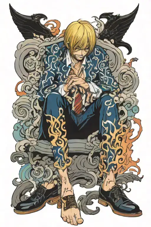 sanji legs burn tattoo design idea