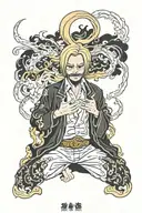 sanji flame burns tattoo design idea