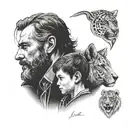 LEON , SON AND DAD memories tattoo design idea