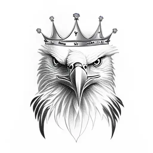 eagle with crown coat of arms tattoo design idea