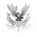 eagle with crown coat of arms tattoo design idea