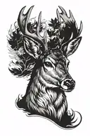 deer head tattoo design idea