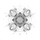 mandala candy empty space through middle bold tattoo design idea