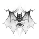 bat gothic wings open tattoo design idea