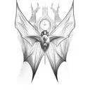 bat gothic wings open tattoo design idea