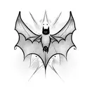 bat gothic wings open tattoo design idea