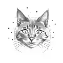 cat  silhouette, nature,  loneliness, andromeda, galxy, forest, autonomy, reflection tattoo design idea
