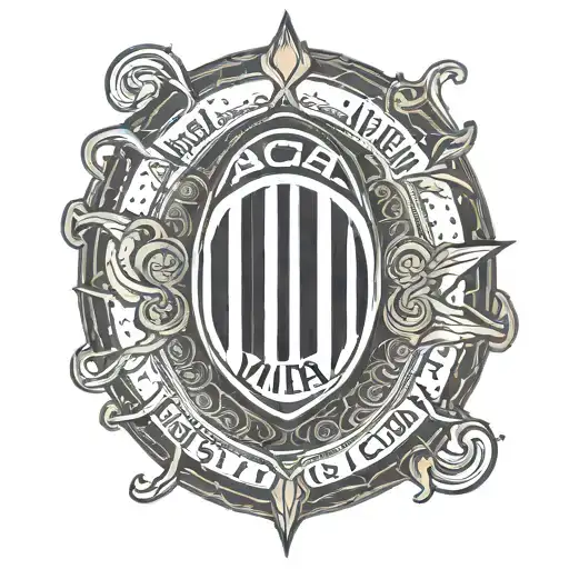 A sleek and modern AC Milan logo tattoo with a subtle tribute to your sons tattoo design idea