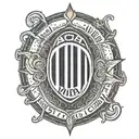 A sleek and modern AC Milan logo tattoo with a subtle tribute to your sons tattoo design idea