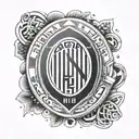 A sleek and modern AC Milan logo tattoo with a subtle tribute to your sons tattoo design idea