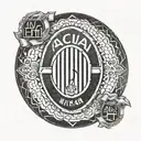 A sleek and modern AC Milan logo tattoo with a subtle tribute to your sons tattoo design idea