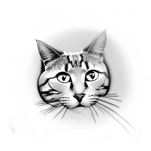 A coffee cup with a cat silhouette formed by heavy metal lyrics tattoo design idea