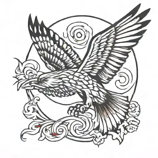 red kite flying tattoo design idea