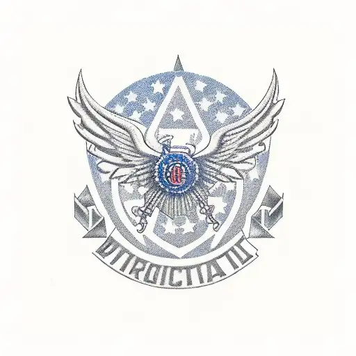 Brick wall with masonry tools, indian motor cycles, american flag, Chris-Craft boat with fly bridge tattoo design idea