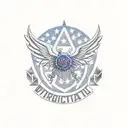 Brick wall with masonry tools, indian motor cycles, american flag, Chris-Craft boat with fly bridge tattoo design idea