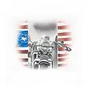 Brick wall with masonry tools, indian motor cycles, american flag, Chris-Craft tattoo design idea