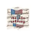 Brick wall with masonry tools, indian motor cycles, american flag, Chris-Craft tattoo design idea